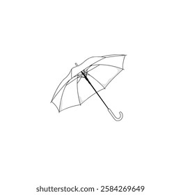 vector illustration of an open umbrella, used when it rains.