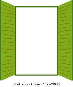Vector illustration of an open window