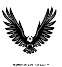 vector illustration of a open wings eagle