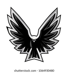 vector illustration of a open wings eagle