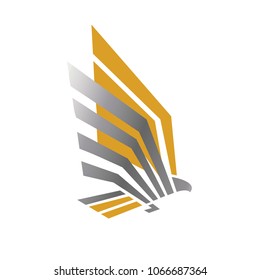 vector illustration of a open wings eagle