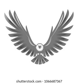 vector illustration of a open wings eagle