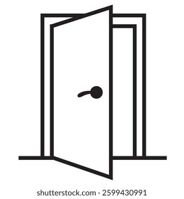 Vector illustration of open-door icon