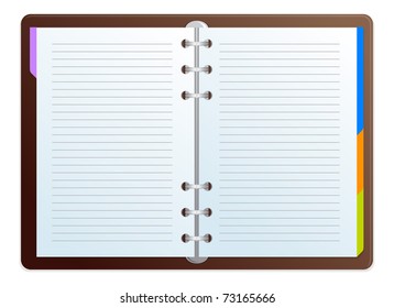 Vector illustration opened agenda for works date and note