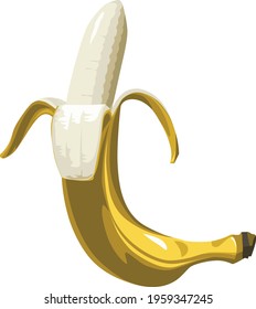 Vector illustration of opened bananas.