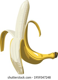 Vector illustration of opened bananas.