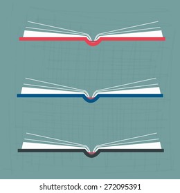 vector illustration of opened books in flat design style