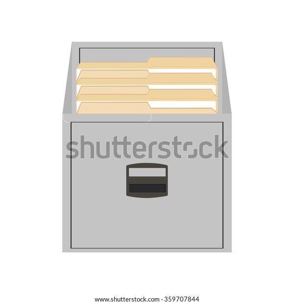 Vector Illustration Opened Card Catalog File Business Finance