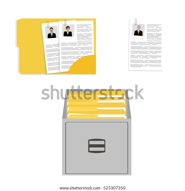 Vector Illustration Opened Card Catalog File Stock Vector Royalty
