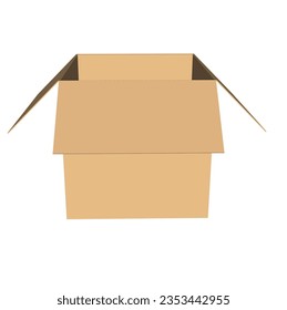 Vector Illustration of Opened Cardboard Box