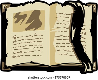 Vector illustration opened old book