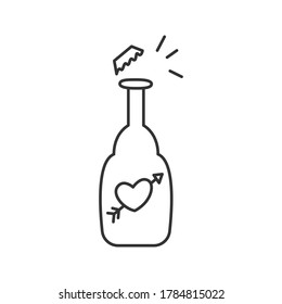 Vector illustration of opening beer bottle