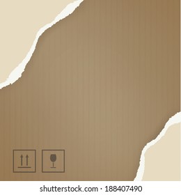 Vector illustration - opening carton box. Thematic background with copyspace for your message.