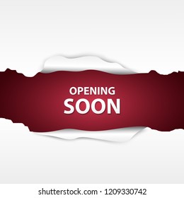 Vector illustration of Opening soon background with paper sign