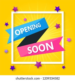 Vector illustration of Opening soon background composition with flat design