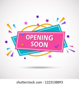 Vector illustration of Opening soon background composition with flat design