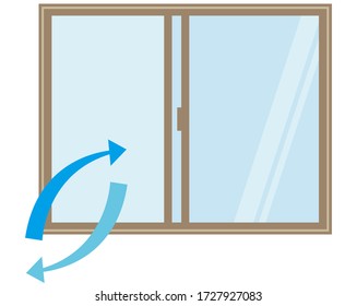 Vector illustration opening the window and replacing the air . 