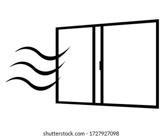 Vector illustration opening the window and replacing the air . 