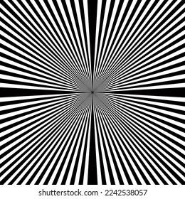Vektorgrafik des optischen Täuschungshintergrunds. schwarz-weißer hypnotischer Hintergrund.
Gestalten Sie ein durchgängiges, monochromes Illusionsmuster. Abstrakter Torsionshintergrund. 