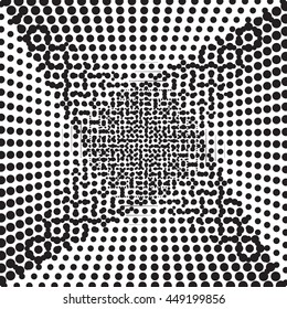 Vector illustration of optical illusion  halftone dots background