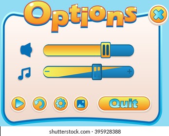 Vector illustration of options game panel for your design.