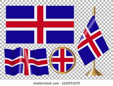 Vector illustration of options for the Norwegian flag. Isolated image of the norwegian flag.