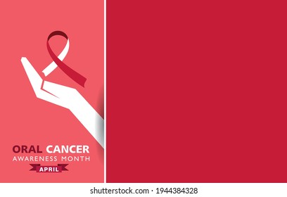 Vector illustration of Oral Cancer Awareness Month observed in  April every year
.