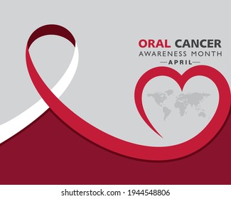 Vector illustration of Oral Cancer Awareness Month observed in  April every year
.