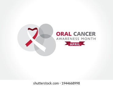 Vector illustration of Oral Cancer Awareness Month observed in  April every year
.