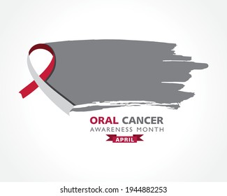 Vector illustration of Oral Cancer Awareness Month observed in  April every year
.