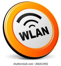 Vector illustration of orange 3d wlan icon