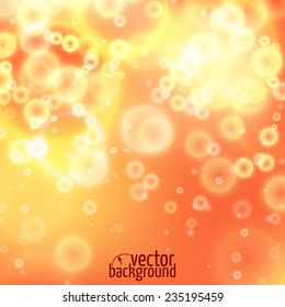 Vector illustration. Orange abstract background with glow.
