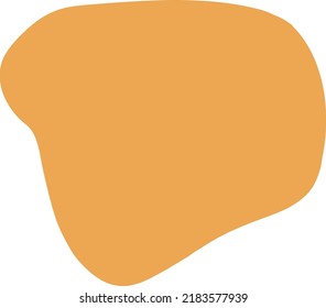 Vector illustration orange abstract blot isolated on white background. Irregular shape. Wavy edges. Hand drawn. Design element.
