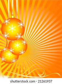 vector illustration of an orange abstract christmas background