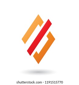 Vector Illustration of Orange Abstract Diamond and Rectangle Shape isolated on a White Background