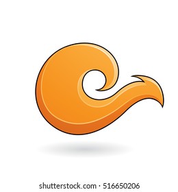 Vector Illustration of Orange Abstract Squirrel Icon isolated on a white background