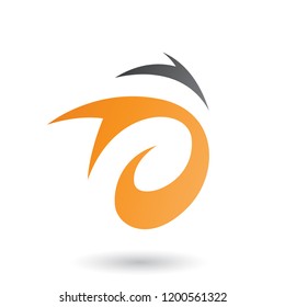Vector Illustration of Orange Abstract Wind and Twister Shape isolated on a White Background