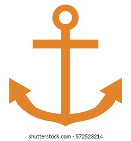 Vector Illustration of Orange Anchor Icon
