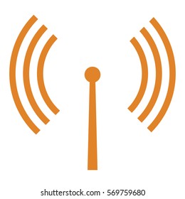 Vector Illustration of Orange Antenna Icon
