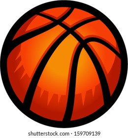 Vector illustration of an orange basketball