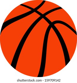 Vector illustration of an orange basketball