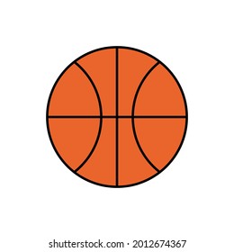 Vector illustration of orange basketball.