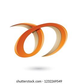 Vector Illustration of Orange and Beige Curvy Letter A and D isolated on a White Background