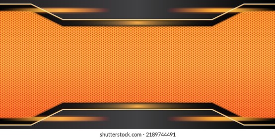 Ilustración vectorial de fondo de fibra de carbono naranja y negro, bueno para usar en temas como tecnología, deporte, futurista, moderno, lujoso. Antecedentes abstractos