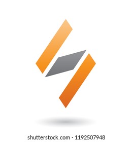 Vector Illustration of Orange and Black Diamond Shaped Letter S isolated on a White Background