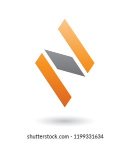 Vector Illustration of Orange and Black Diamond Shaped Letter N isolated on a White Background - Powered by Shutterstock - Get 15% off with code: PIKWIZARD15