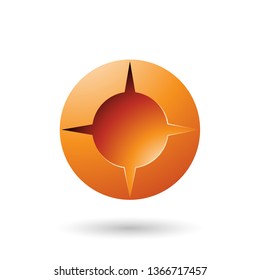 Vector Illustration of Orange and Bold Shaded Round Icon isolated on a white background