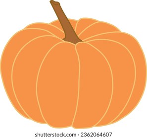 Vector illustration of orange bright pumpkin.