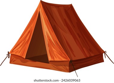 Vector illustration of an orange camping tent.