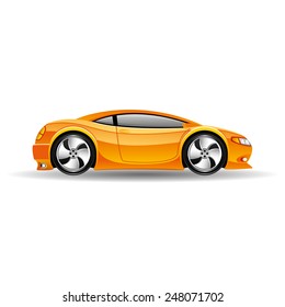 Vector illustration. Orange car.